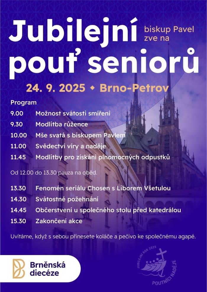 Jubilejní pouť seniorů v Brně, 24. září 9:00