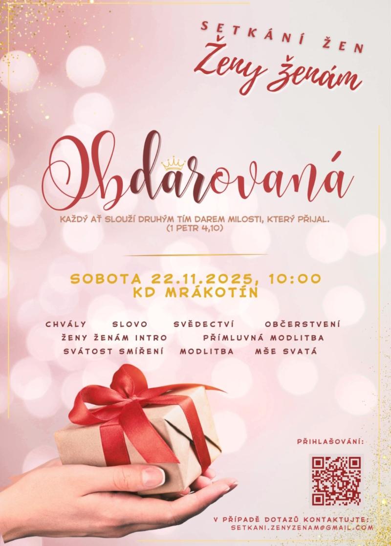Setkání žen "Ženy ženám" 22.11. 2025 10:00 v KD Mrákotín 